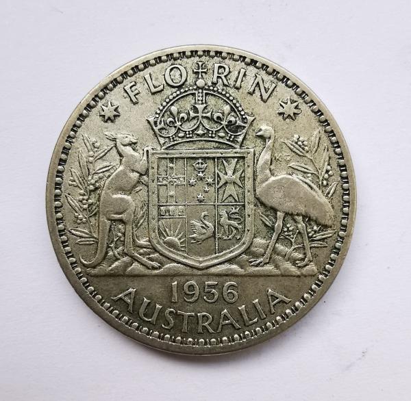 Australija 1 florinas 1956 sidabras