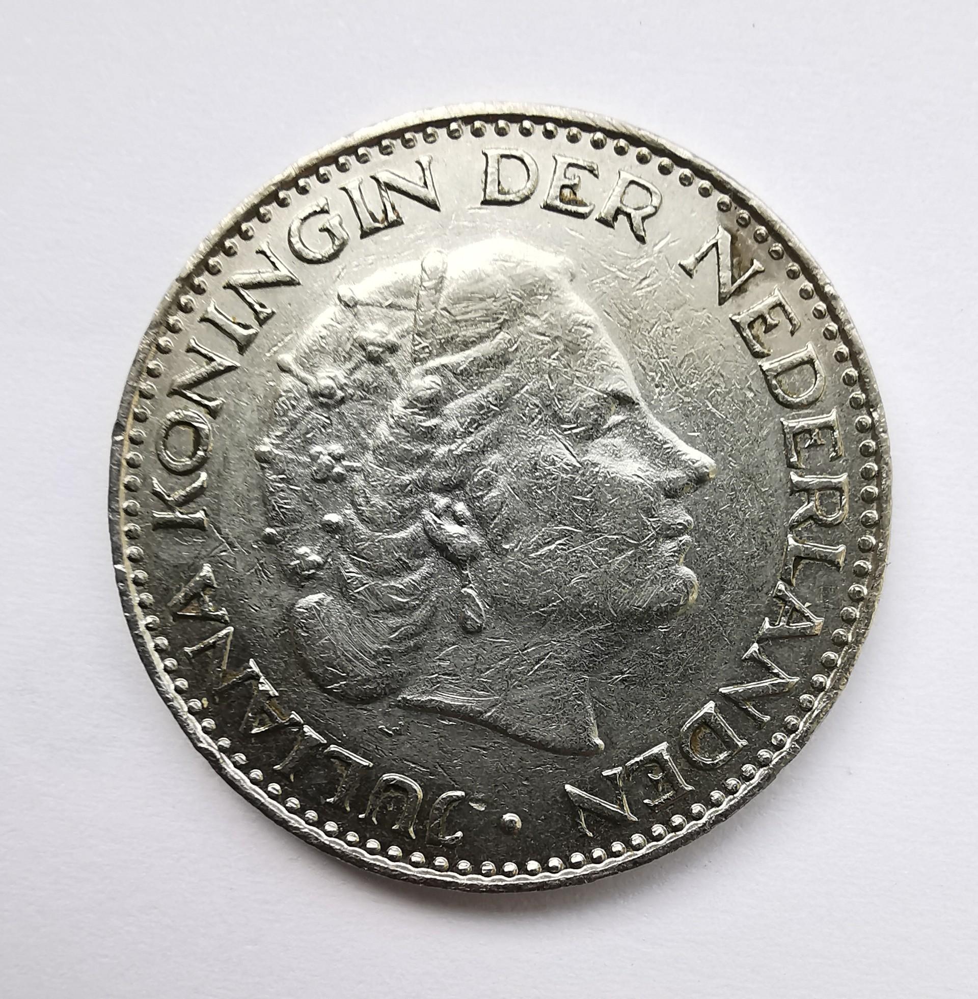 Nyderlandai 1 guldenas 1967 Sidabras