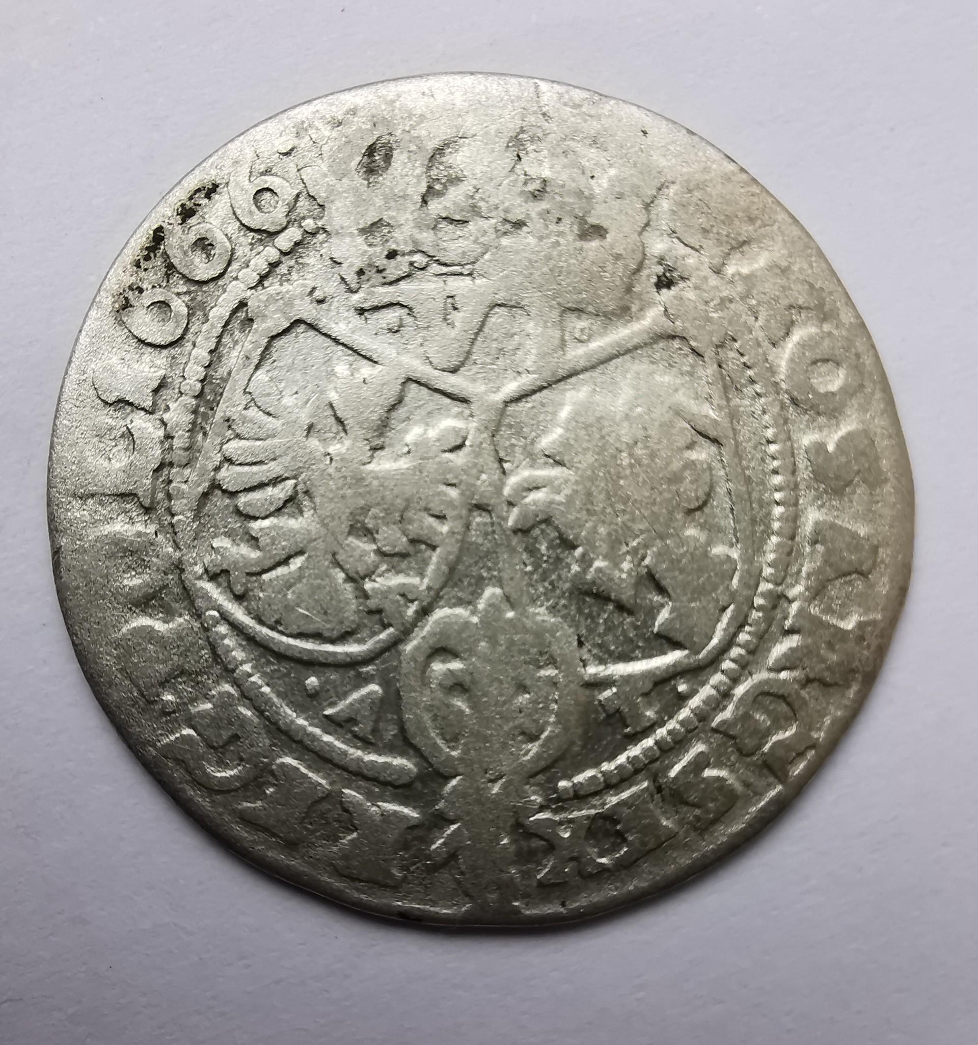 Jono Kazimiero 6 grašiai 1666