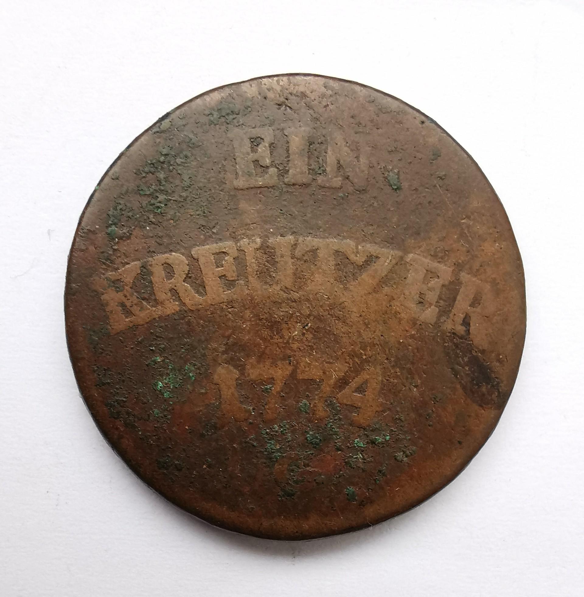 Augsburgo mietas 1 kreuzer 1774 reta 