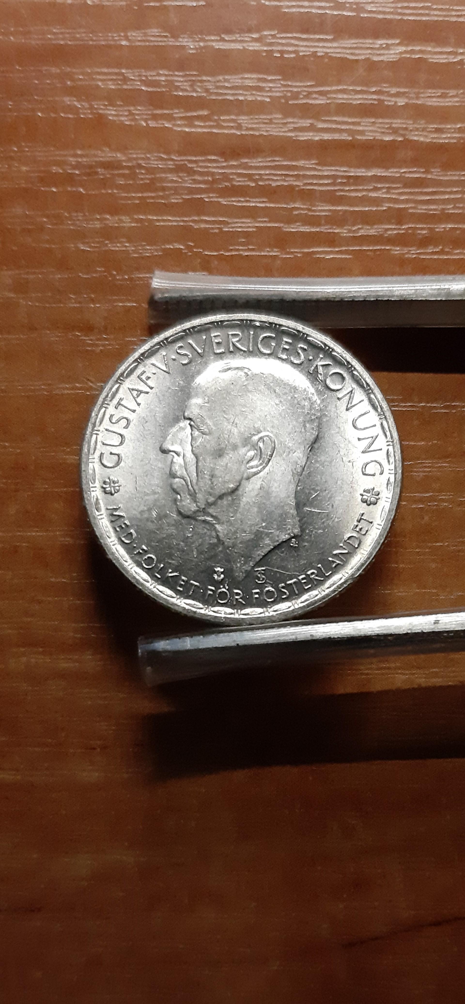 Švedija 1 Krona 1946 KM#814 Sidabras (41)