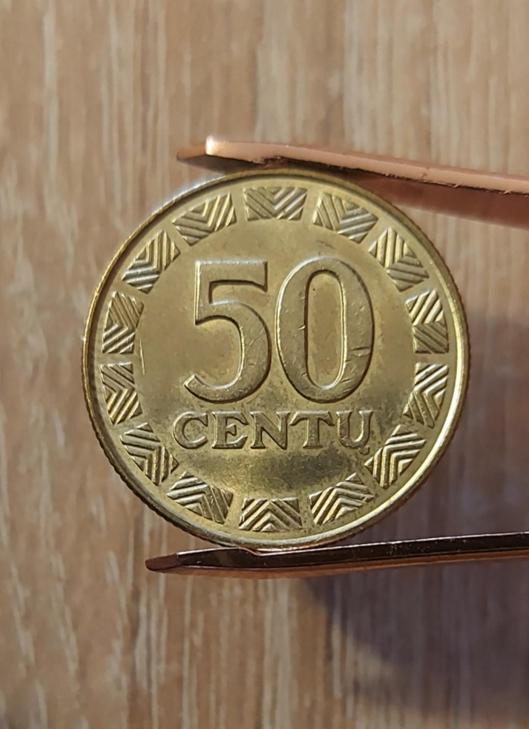 Lietuva 50 Centų 1997 KM#108 Nikelis+Žalvaris