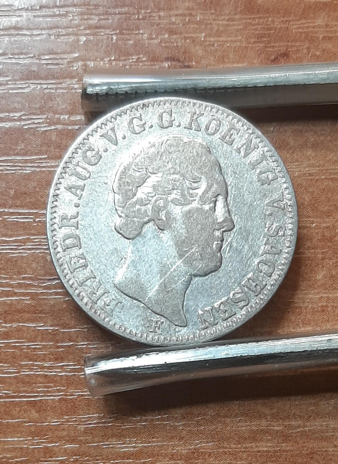 Saksonija - Vokietija 1/6 talerio 1846 KM#1161 (58)