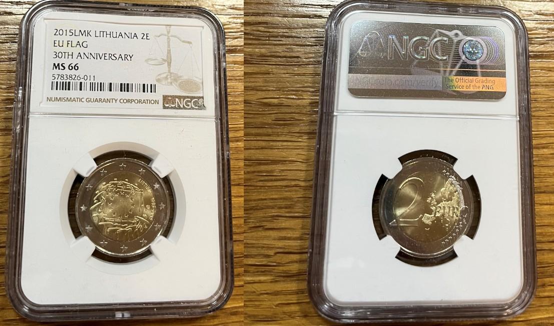 2 eur. Vėliava NGC MS 66