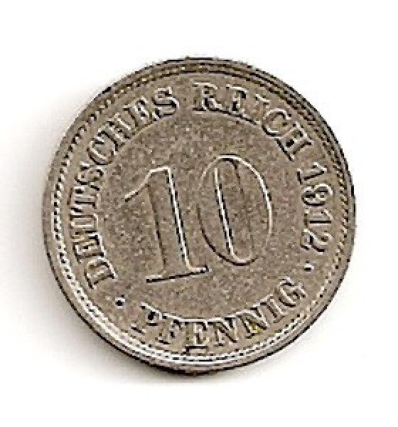 Vokietija. 10 feningų ( 1911; E ) XF