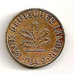 Vokietija. 5 feningai ( 1949;  F ) XF