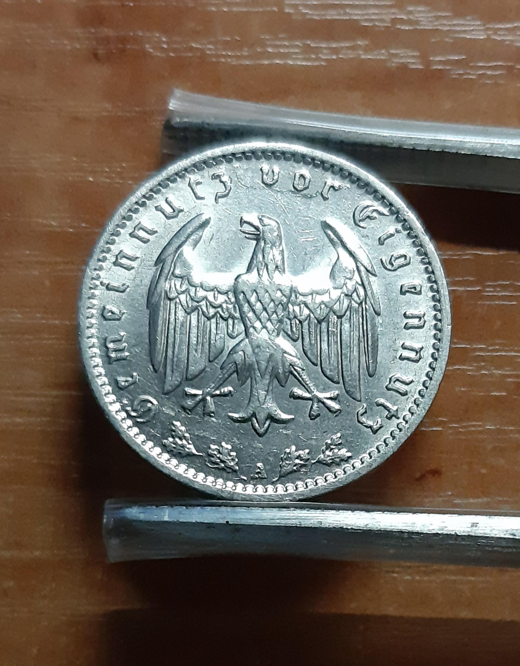 Vokietija - Trečiasis Reichas 1 Reichsmarkė 1935 KM#78 (81)