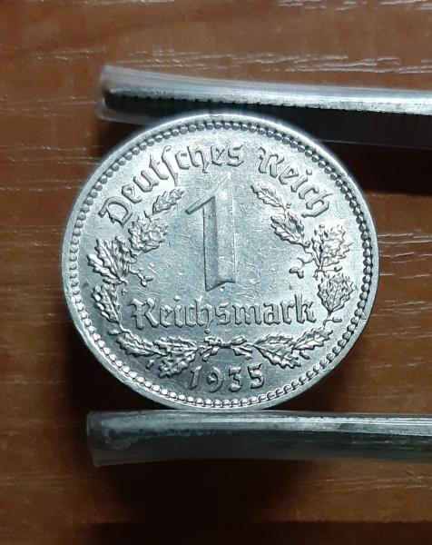 Vokietija - Trečiasis Reichas 1 Reichsmarkė 1935 KM#78 (81)