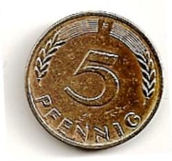 Vokietija. 5 feningai ( 1950; D ) XF