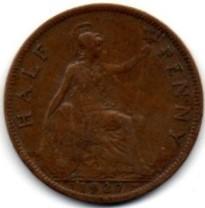 Anglija. 1/2 penso ( 1927 ) VF