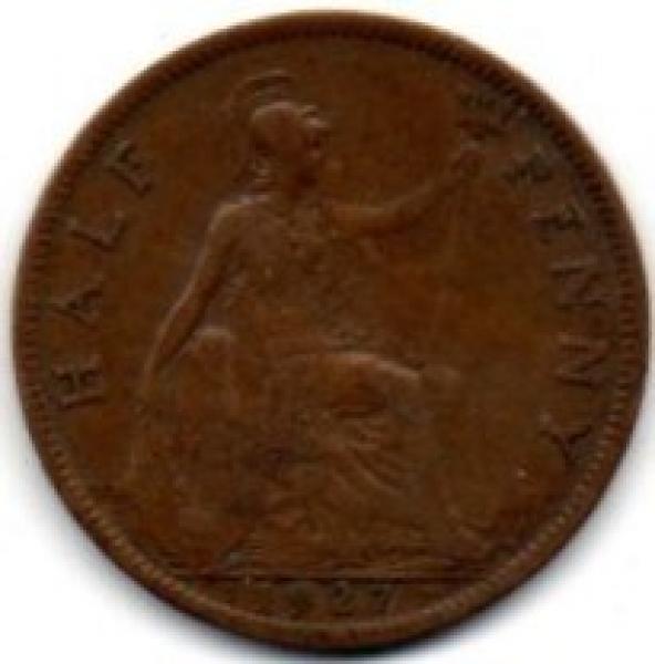 Anglija. 1/2 penso ( 1927 ) VF