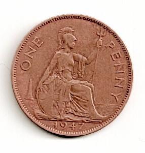 Anglija. 1 pensas ( 1944 ) XF