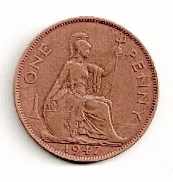 Anglija. 1 pensas ( 1944 ) XF