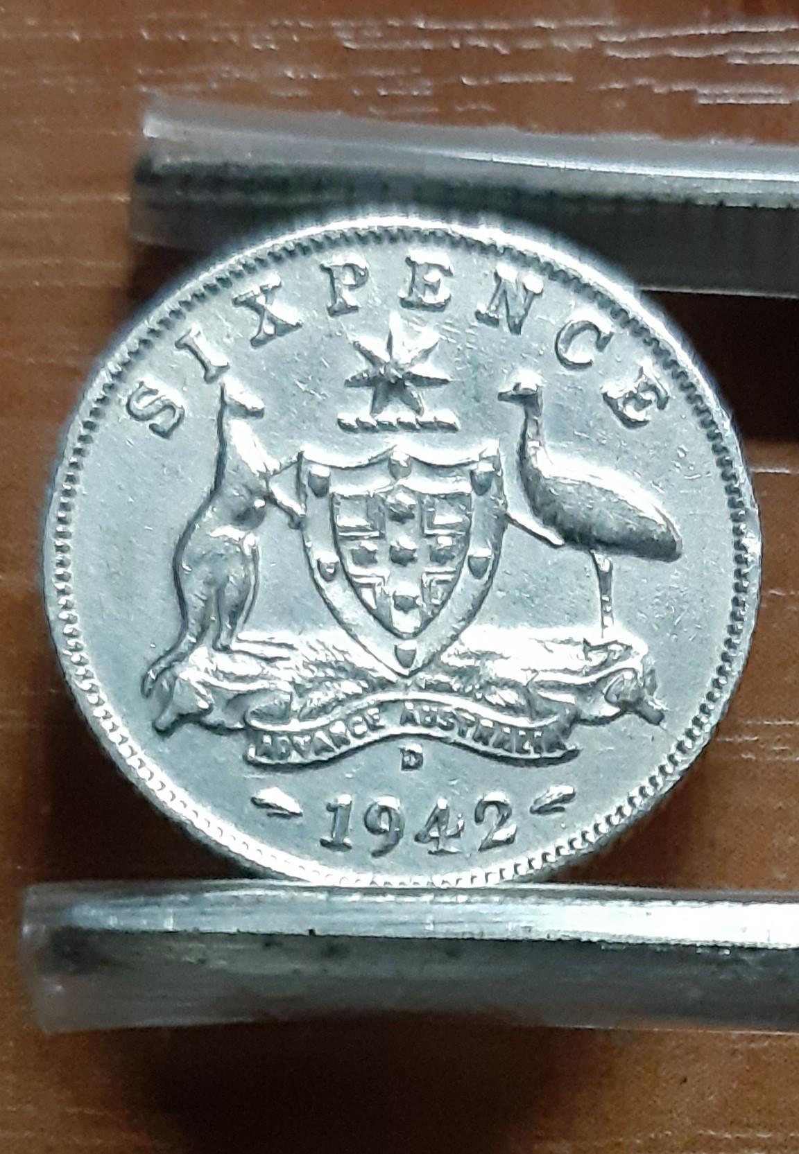 Australija 6 Pensai 1942 D KM#38 Sidabras (97)