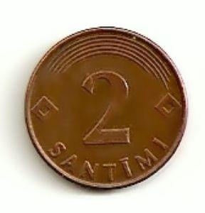 Latvija. 2 santimai ( 1992 ) XF