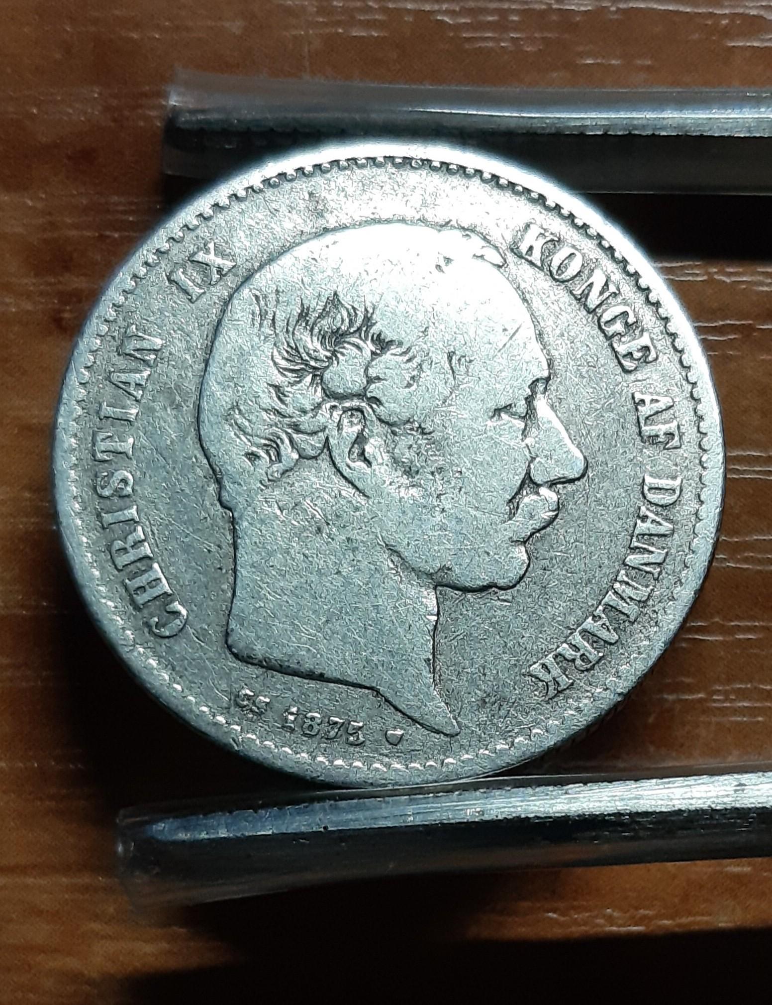 Danija 1 Krona 1875 KM#797 Sidabras (145)