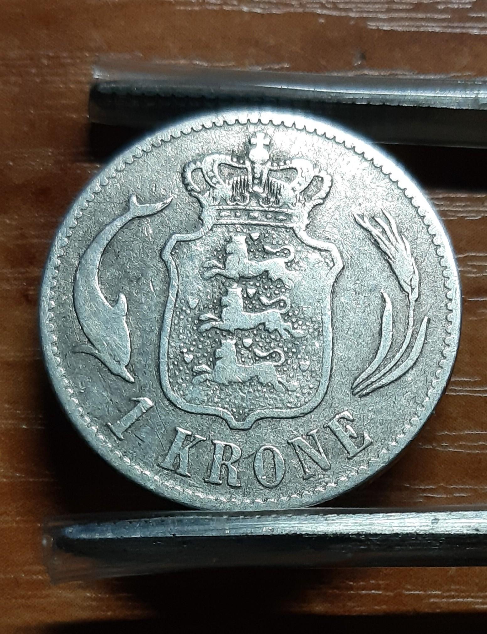 Danija 1 Krona 1875 KM#797 Sidabras (145)