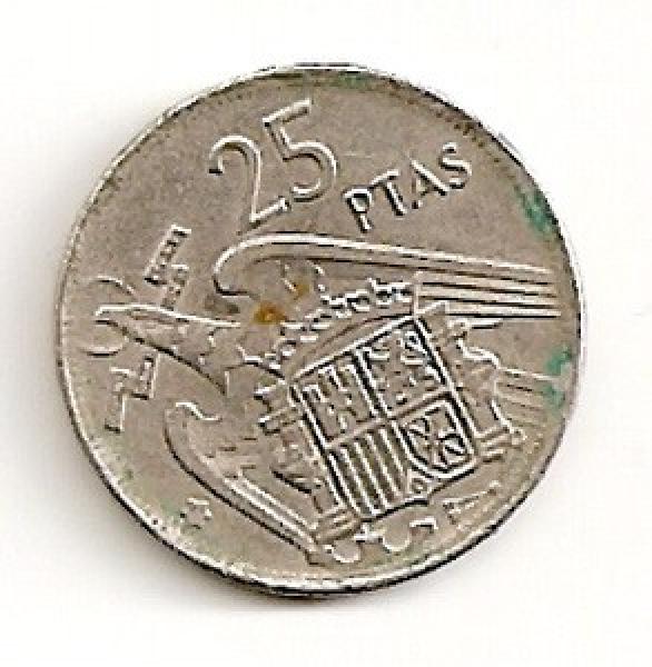 Ispanija. 25 pesetos ( 1957/70 ) XF+