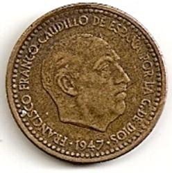 Ispanija. 1 peseta ( 1947/ 52 ) XF