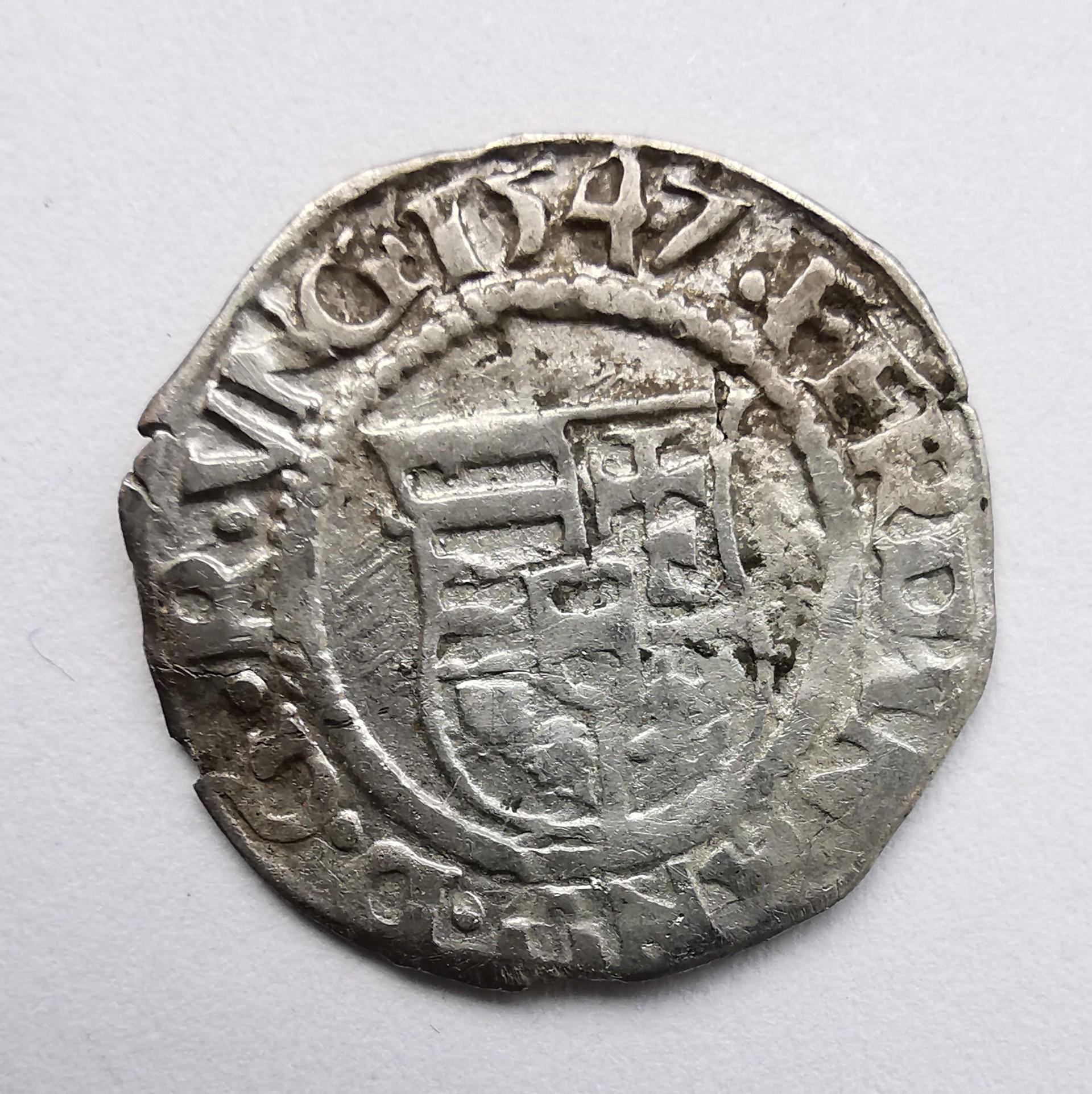 Vengrijos denaras 1547