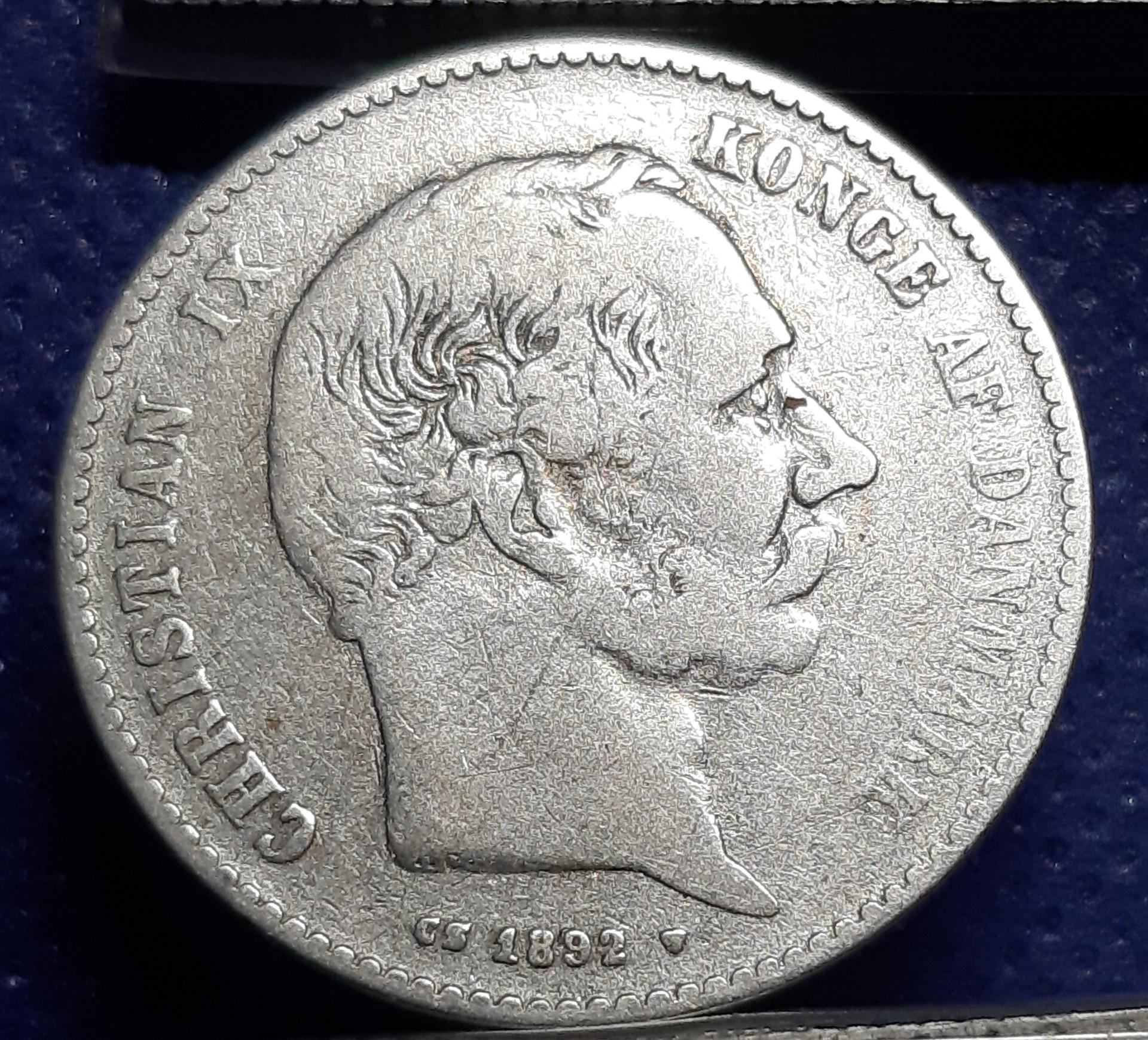 Danija 1 Krona 1892 KM#797 Sidabras (216)