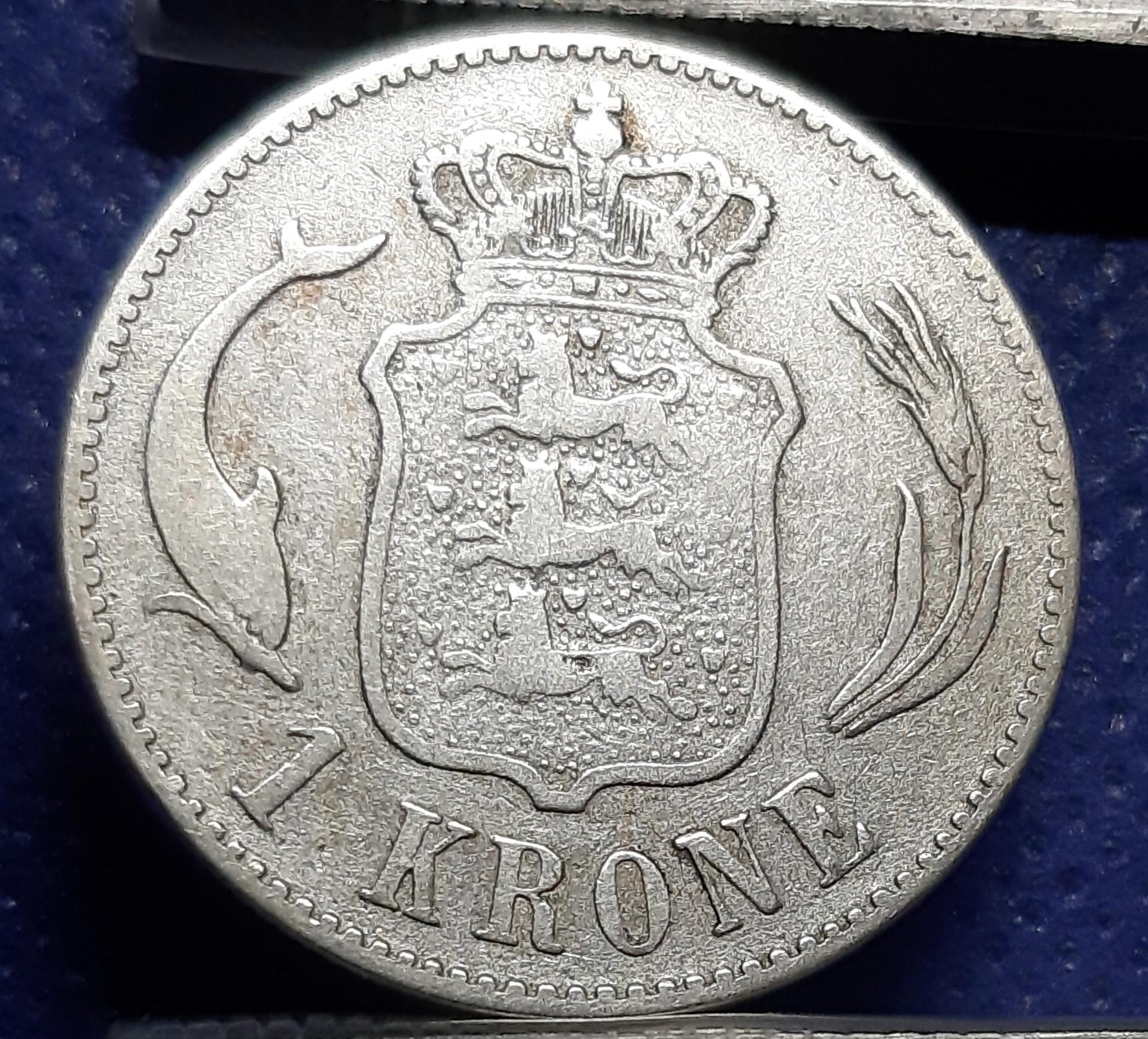 Danija 1 Krona 1892 KM#797 Sidabras (216)