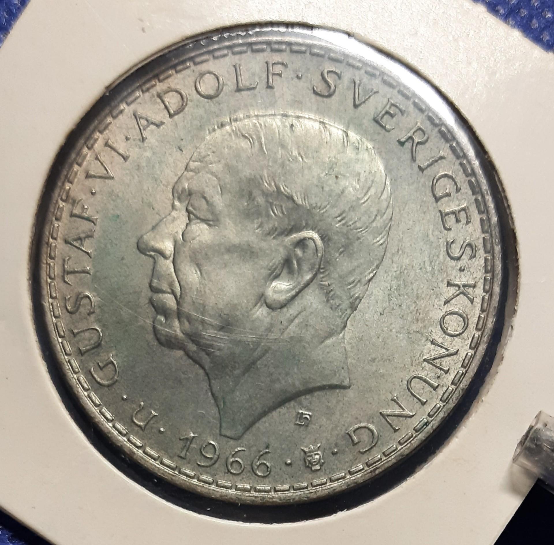 Švedija 5 Kronos 1966 Proginė KM#839 Sidabras (221)