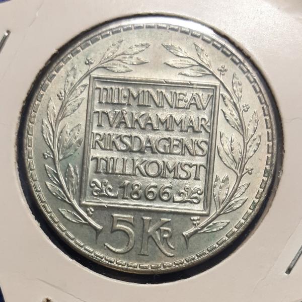 Švedija 5 Kronos 1966 Proginė KM#839 Sidabras (221)