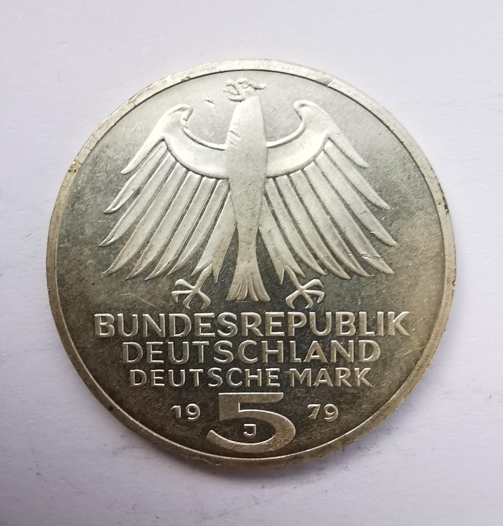 Vokietija 5 M 1979 Sidabras 