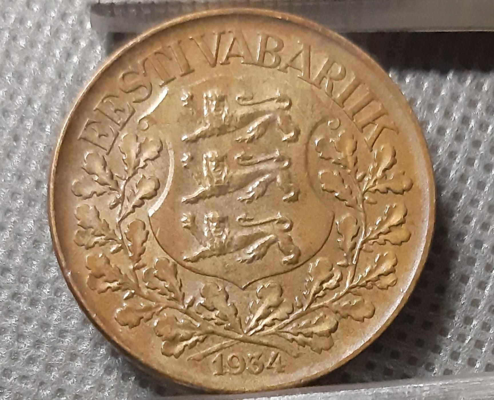 Estija 1 Krona 1934 KM#16 Aliuminis+Bronza (238)