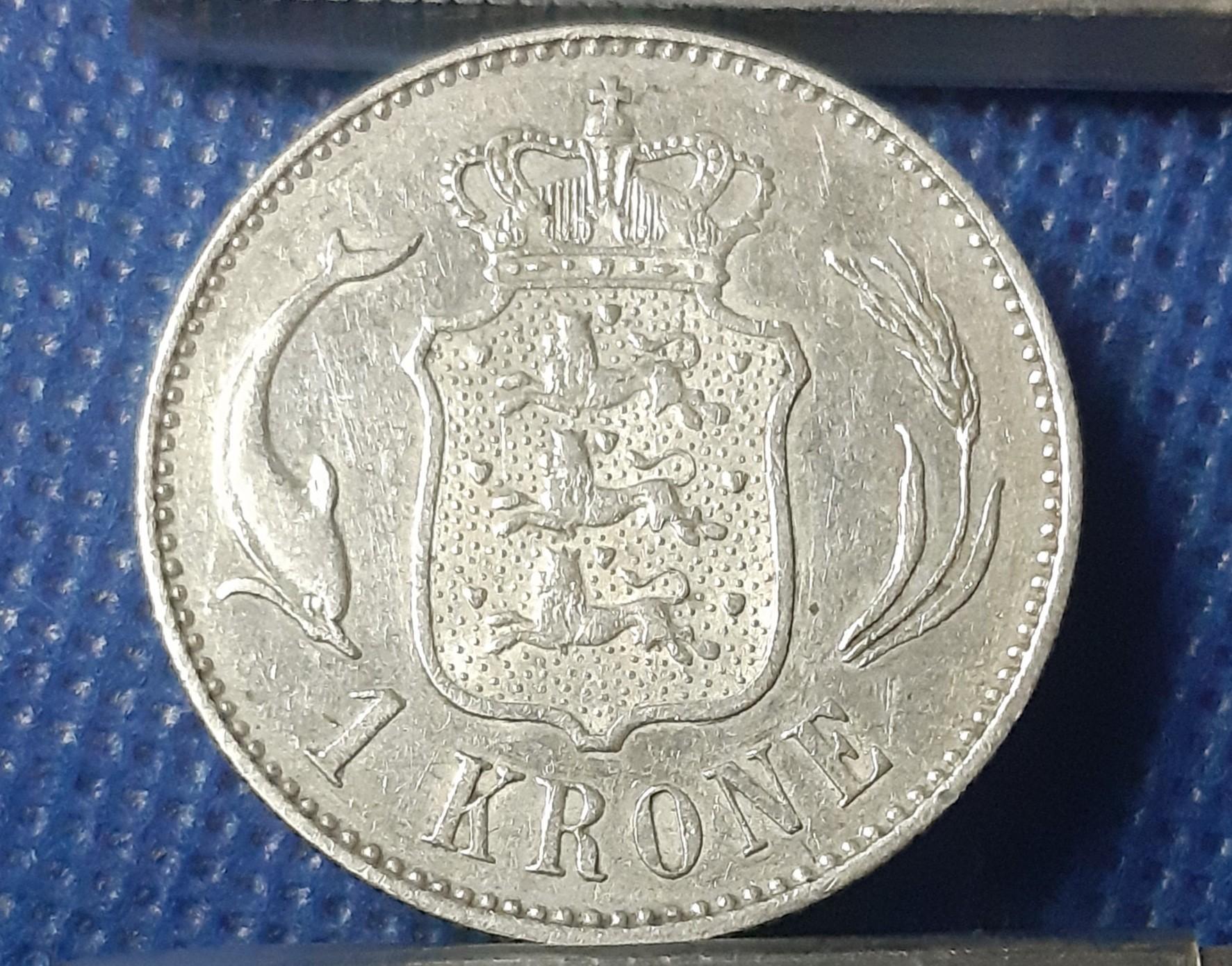 Danija 1 Krona 1892 KM#797 Sidabras (252)