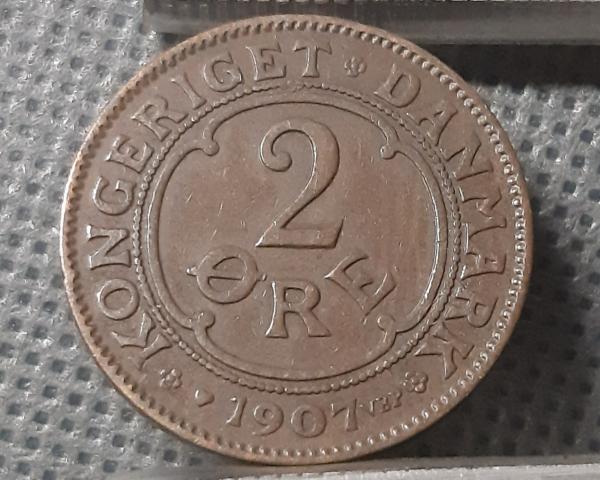 Danija 2 Erės 1907 KM#805 Bronza (251)