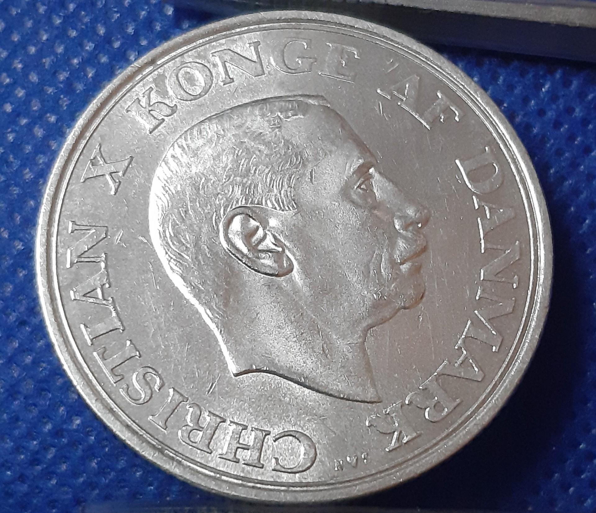 Danija 2 Kronos 1937 Proginė KM#830 (279)