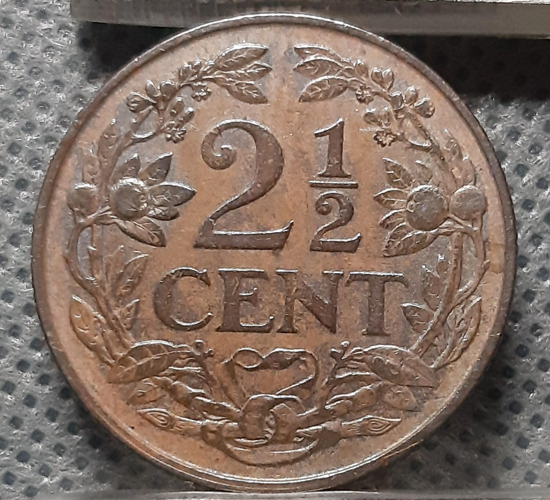 Nyderlandai 2 1/2 Cento 1929 KM#150 Bronza (298)