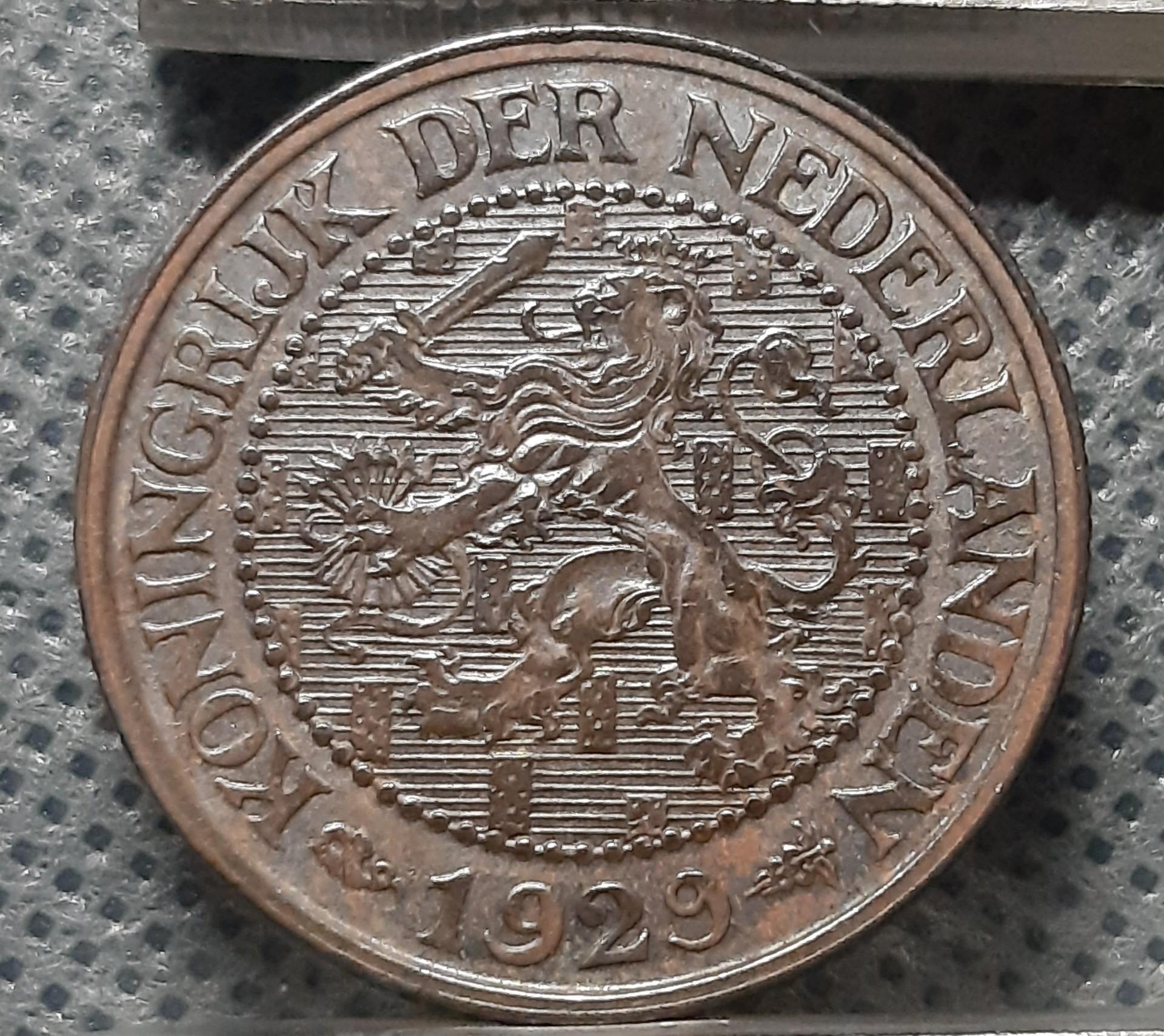 Nyderlandai 2 1/2 Cento 1929 KM#150 Bronza (298)