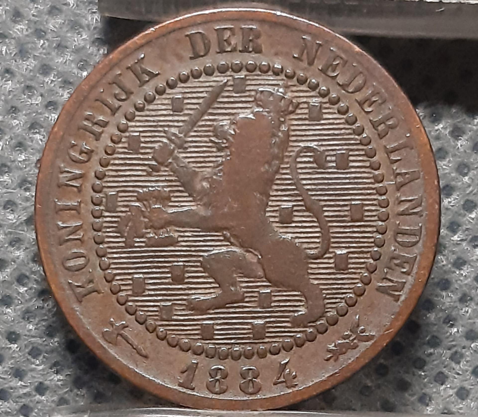 Nyderlandai 1 Centas 1884 KM#107 Bronza (299)