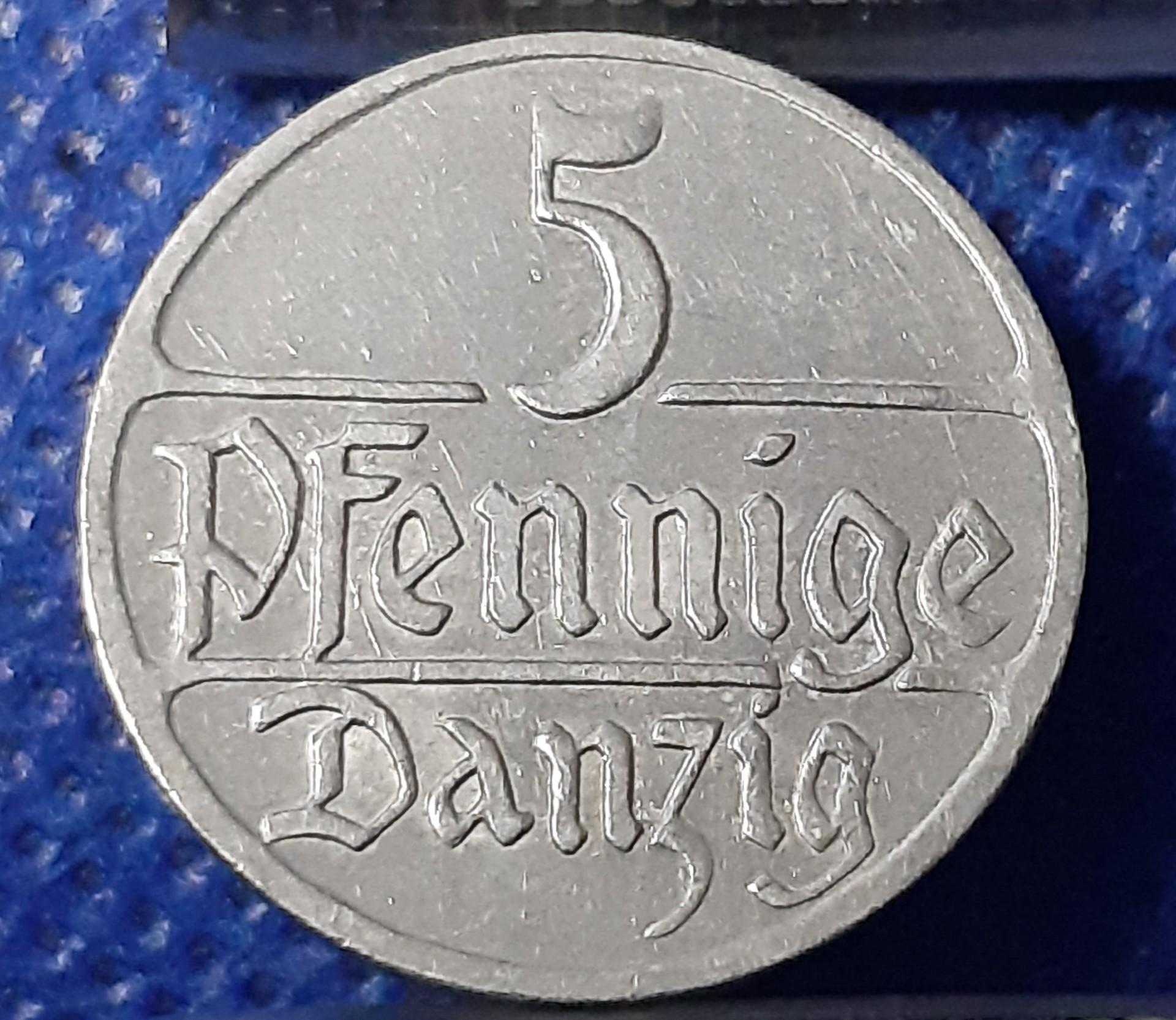 Dancigas 5 Pfenigai 1923 KM#142 (307)