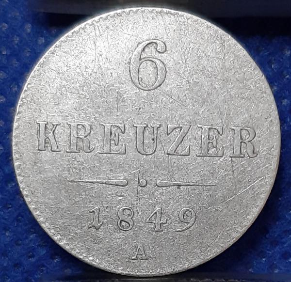 Austrija 6 Kreiceriai 1849 KM#2200 Sidabras (440)