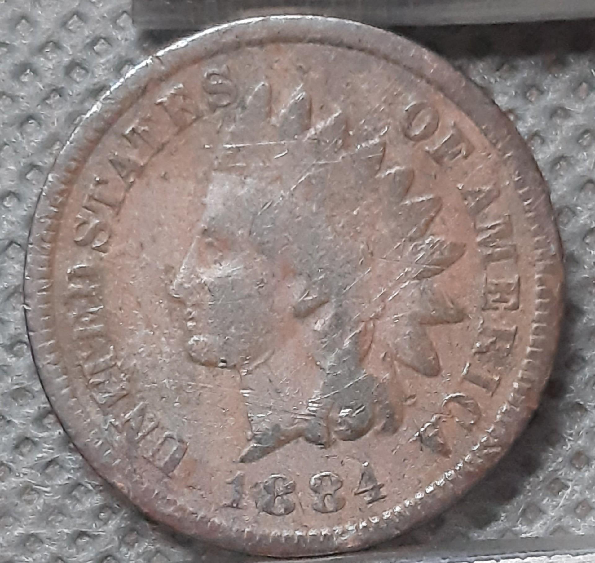 JAV 1 Centas 1884 KM#90a Bronza (451)