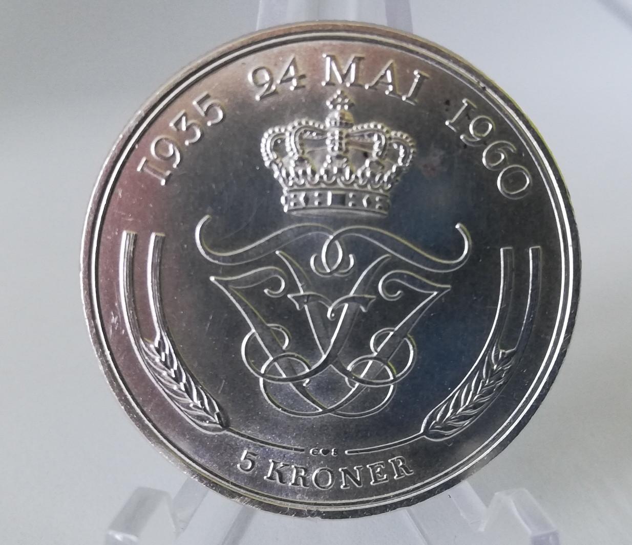 1960 Danija 5 kronos
