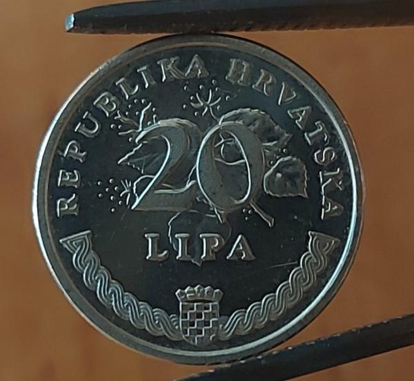 Kroatija 20 Lipų 1999 KM#7 Nikeliu dengtas plienas (A01)