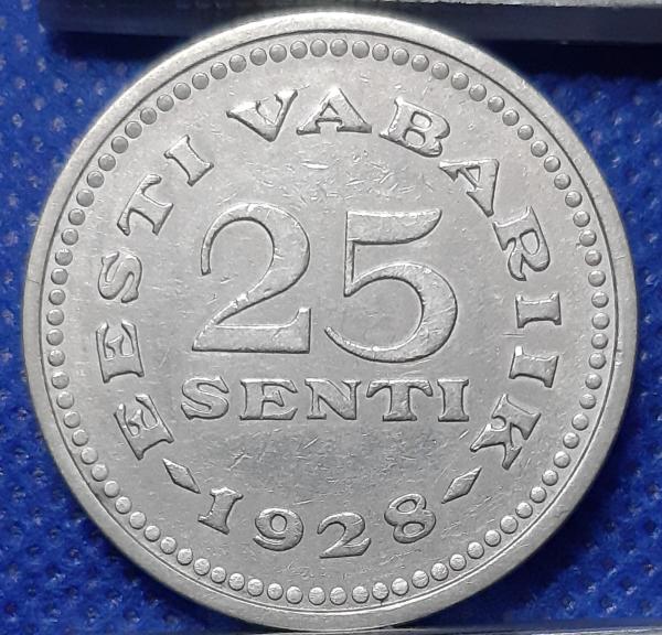 Estija 25 Sentai 1928 KM#9 Nikelio ir bronzos lyd (533)