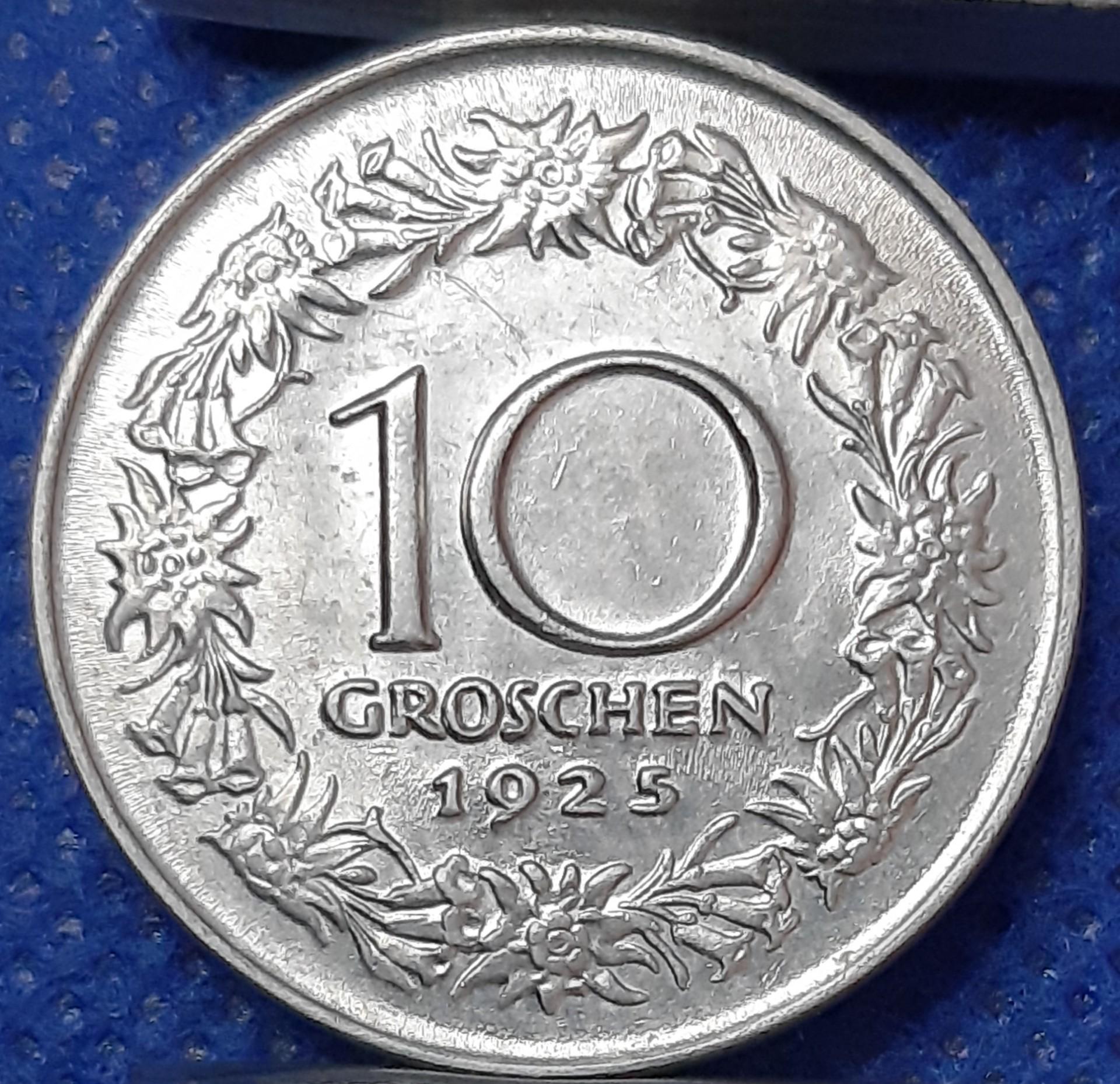 Austrija 10 Grošenų 1925 KM#2838 (592)