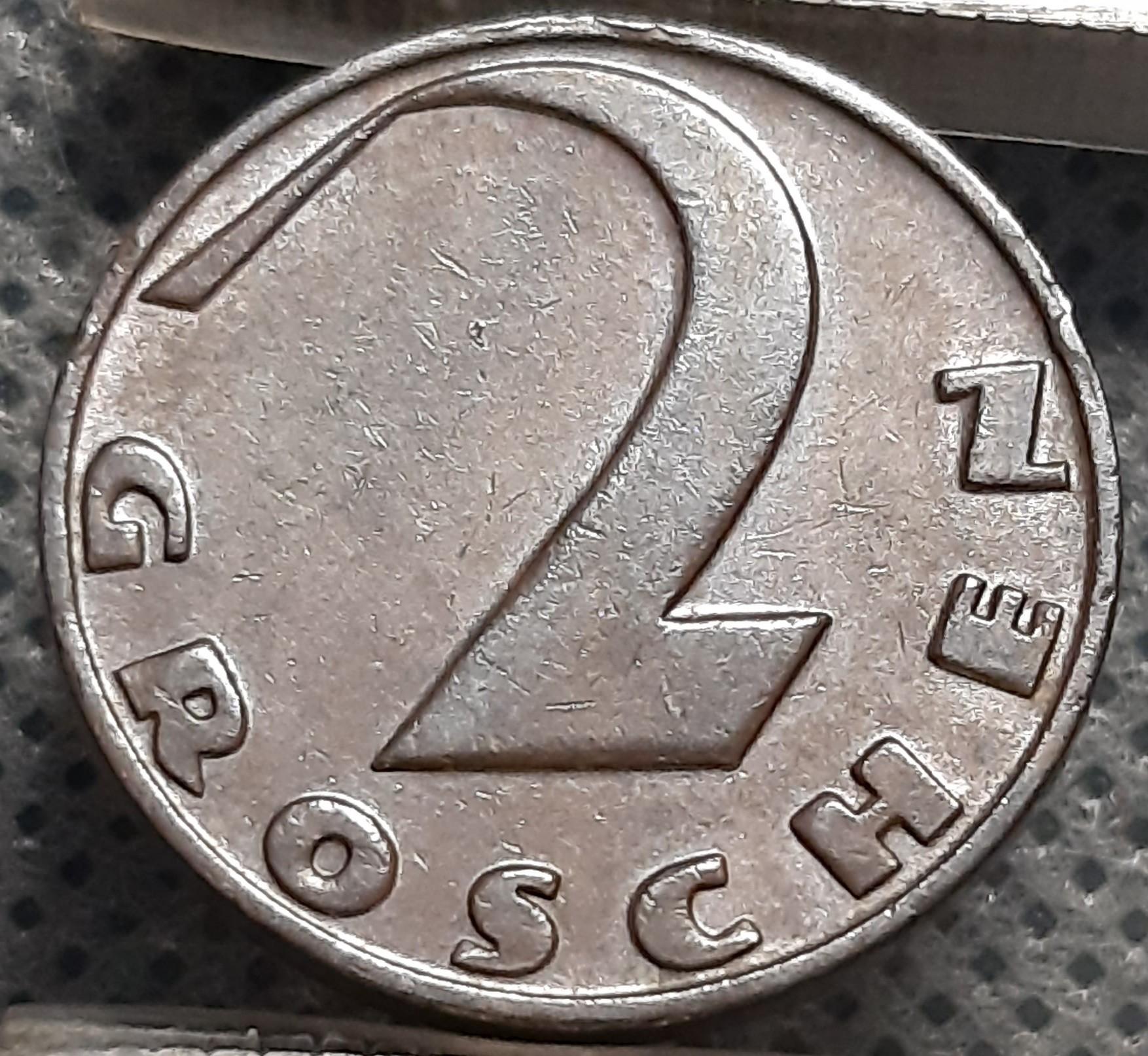 Austrija 2 Grošenai 1934 KM#2837 Bronza (596)