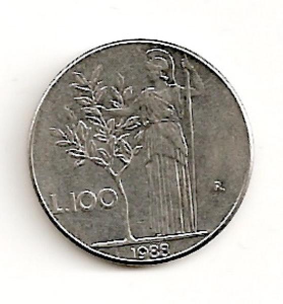 Italija. 100 lyrų ( 1989 ) XF