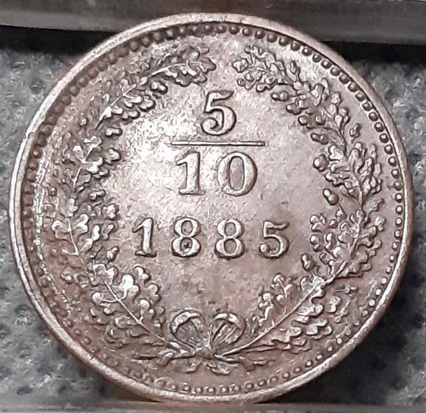 Austrija 5/10 Kreicerio 1885 KM#2183 (658)