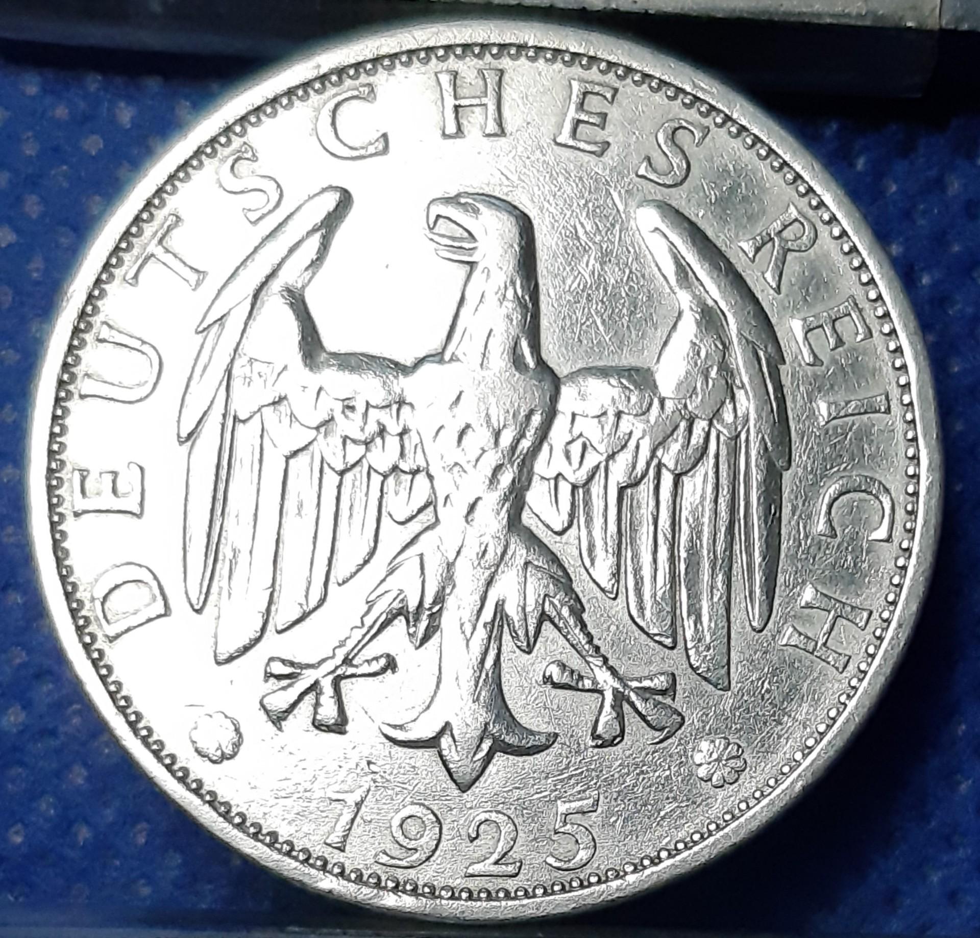 Vokietija 2 Reichsmarkės 1925 A KM#45 Sidabras (688)