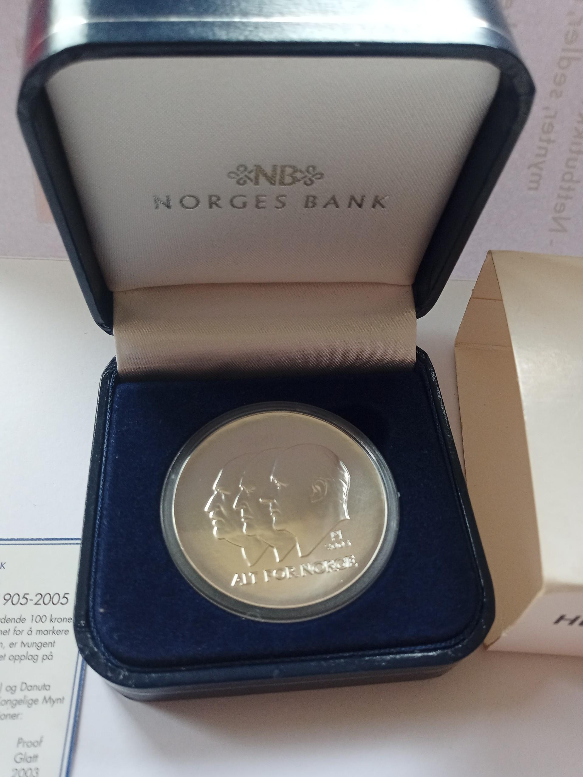 Norvegijos 100kr sidabras