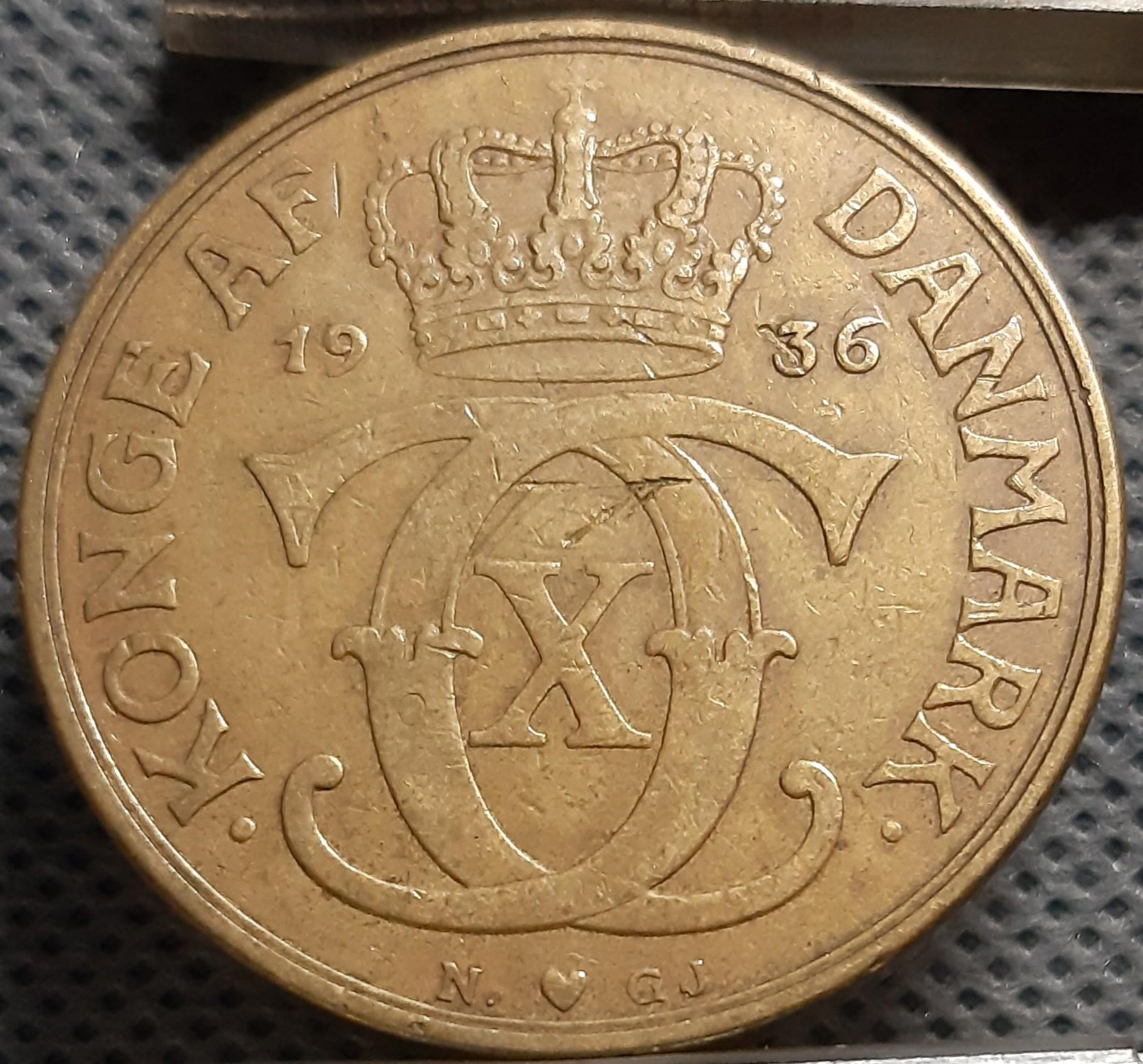 Danija 2 Kronos 1936 KM#825 (725)