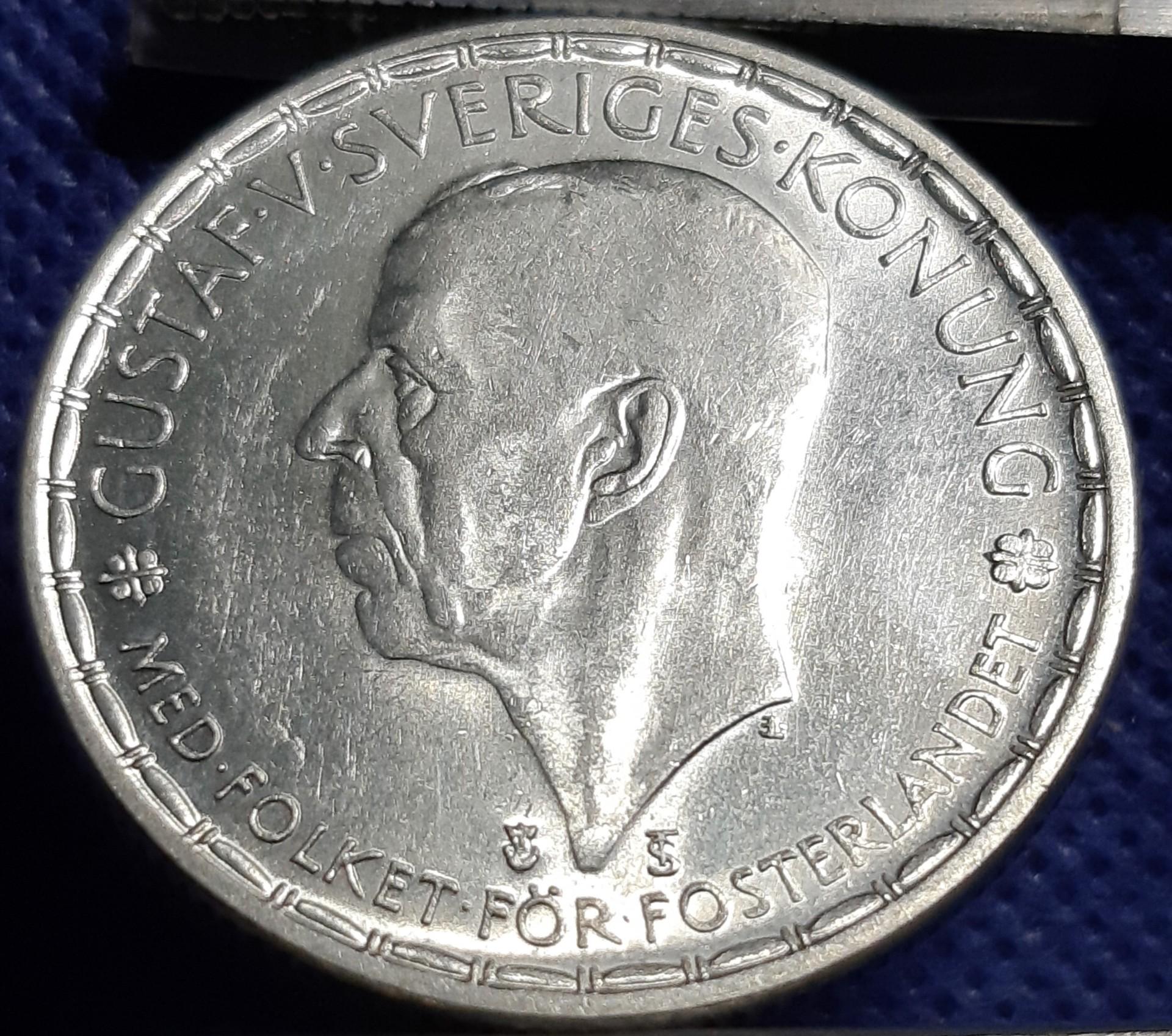 Švedija 2 Kronos 1948 KM#815 Sidabras (768)